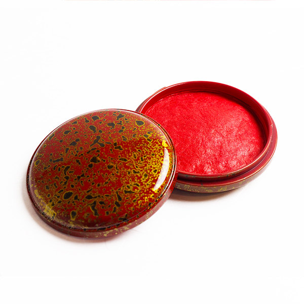 高級朱肉・津軽塗落款印色20号（44g）／盤面60mm[ST-020]